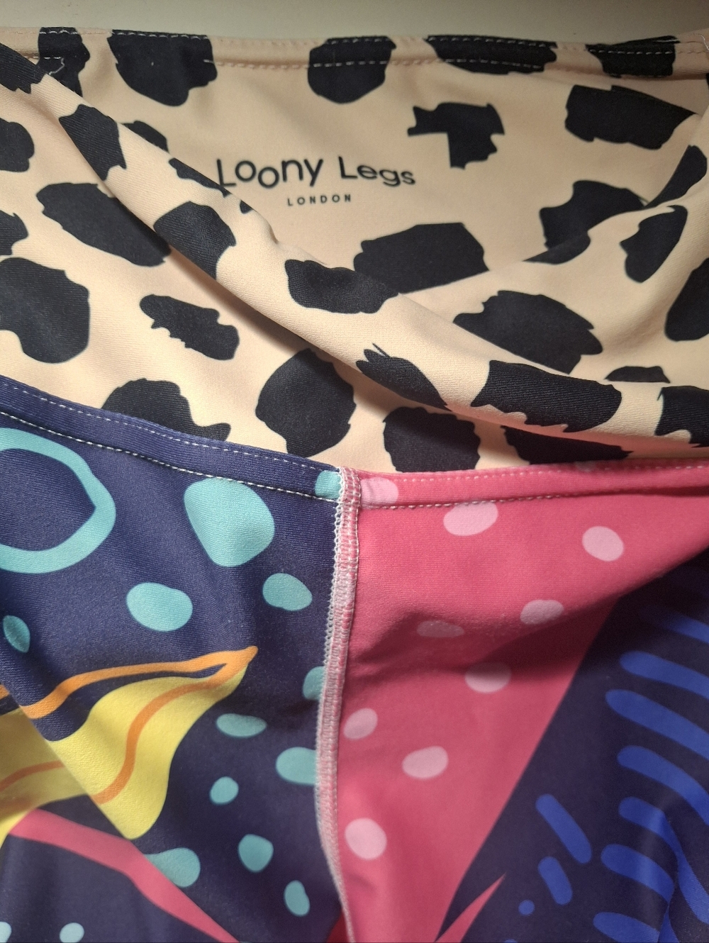 Loony Legs LONDON Floral Leggings "Animal Leaves" Blue/Orange/Green - Picture 10 of 11